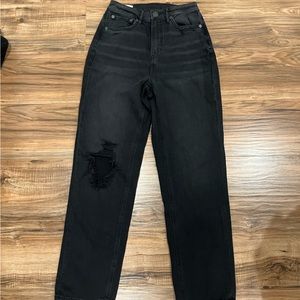 Black wide leg jeans